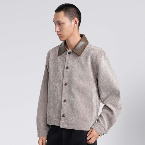 VESUS男女同款皮领复古外套夹克