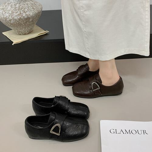 3cm【D扣乐福鞋】平底方头单鞋女百搭轻便舒适魔术贴11