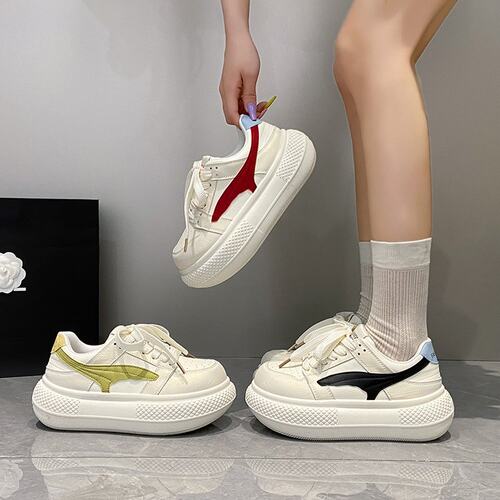 5cm【小胖丁】丑萌厚底休闲鞋运动休闲老爹鞋百搭学生板鞋30