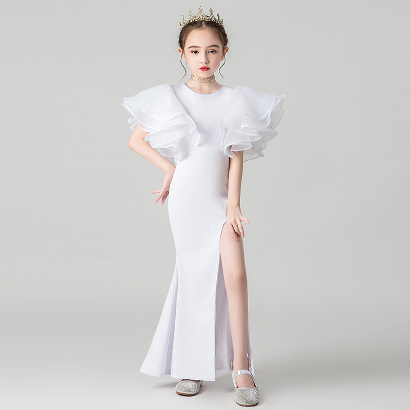 儿童礼服女童公主裙高端霸气模特B舞台走秀鱼尾小主持人钢琴演出