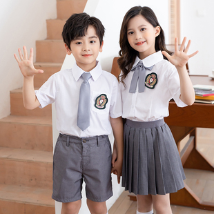 小学生班 幼儿园园a服英伦风儿童夏季 学生装 女学院I风校服套装 夏装