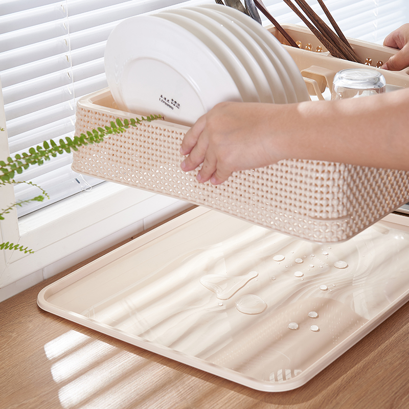 大号厨房放碗架塑料沥水篮碗筷收纳盒碗柜晾放洗碗碟餐具置物架