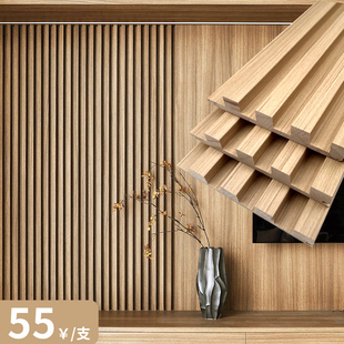 实木格栅板电视背景墙长城板凹凸形隔墙护墙板搁珊装 饰板木饰面板