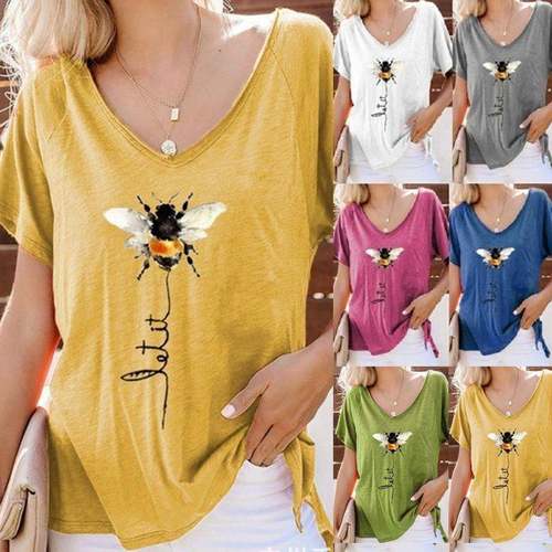 Top T-shirt Sleeve Short Neck Round All-match Fashion