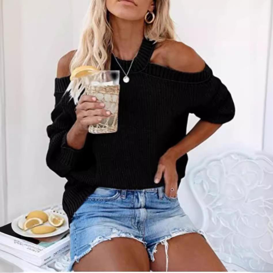 sweater pullover knitting twists dough fried shoulder off