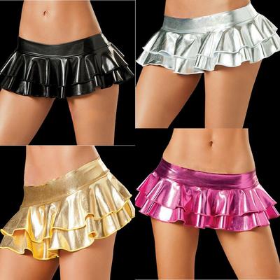 patent lingerie miniskirt nightclub costume skirt