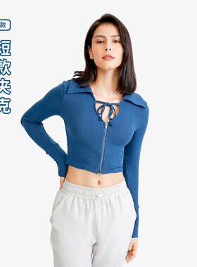 Top Sleeve Long Jacket Running Slim Zipper Womens Jacket