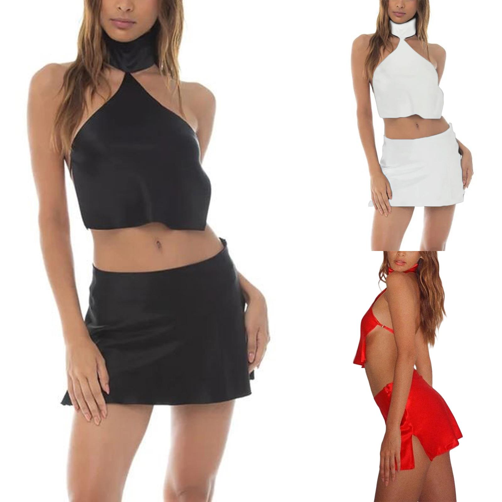 sexy sleeveless hollow strap halter tank ribbed vest women