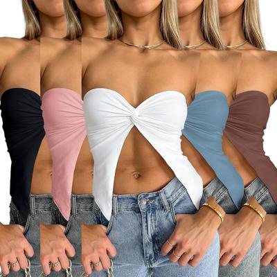 korean up bow tank tops sweet girl pink cropped tops summer