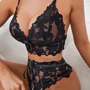 lace three crotch lingerie chest through big see Sexy point