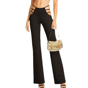 mid pants women fashion cut colors ladies flare out classic