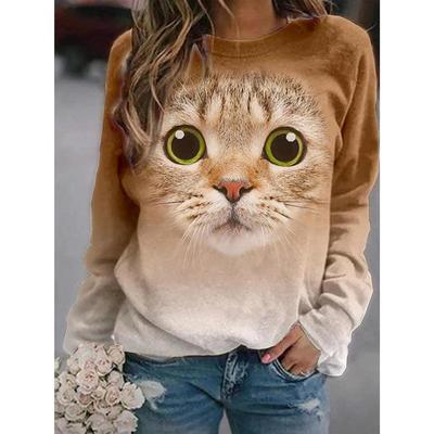 womans tshirts fashion springsummer animal printing neck