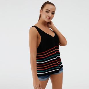 strap inner multi for color striped top neck women