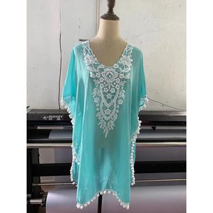 hand white crocheted chiffon blouse Solid tassel color