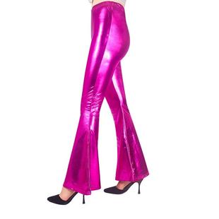 mid leather imitation parties rise with glossy trousers