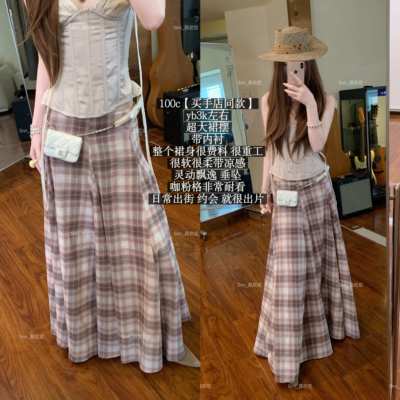 蒜尼尼【100c买手店格纹】大摆真的巨巨巨显瘦超爱的裙0100