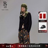 季 破洞做旧圆领修身 末甄选 R13 明星同款 针织开衫 毛衣