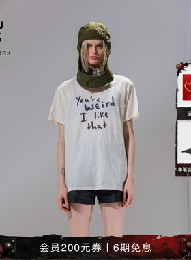 【明星同款】R13 宽松手工印花趣味字母短袖T恤