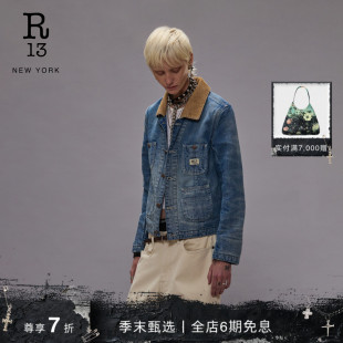 2025秋冬系列 R13 短款 修身 风牛仔外套 复古做旧工装 明星同款