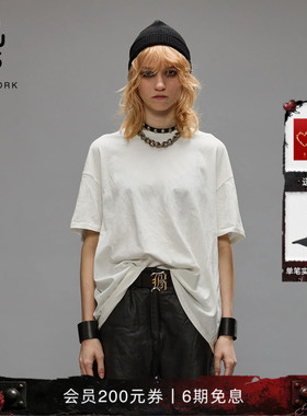 【品牌经典】R13 明星同款男友风宽松圆领打底衫白色短袖T恤