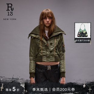 短款 R13 修身 夸张翻领造型飞行夹克个性 外套女 2025春夏系列