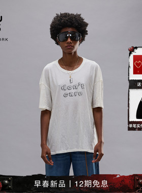 R13 2026早春新品 休闲圆领随性松弛感字母印花短袖T恤