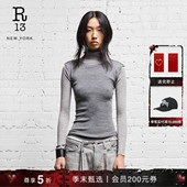 收腰叠穿长袖 T恤 堆堆领羊毛打底衫 修身 明星同款 R13