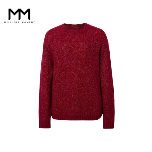 MM麦檬新品红色羊绒蚕丝慵懒休闲针织衫毛衣2026春新款5GB234711