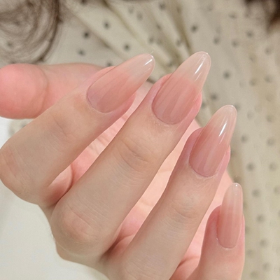 嬛嬛同款纯欲风裸色美甲手工定制穿戴甲清透高级感显白新娘可穿戴