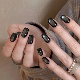 指甲贴片 高级新款 猫眼美甲穿戴甲短款 高级感小众纯手工甲片穿戴式