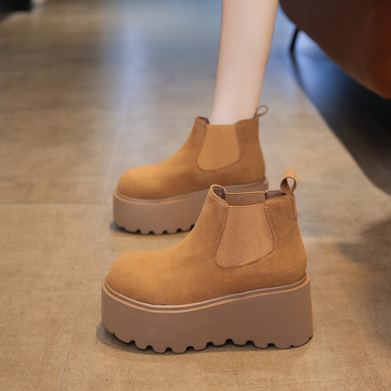 厚底短靴松糕显瘦烟筒马丁靴百搭