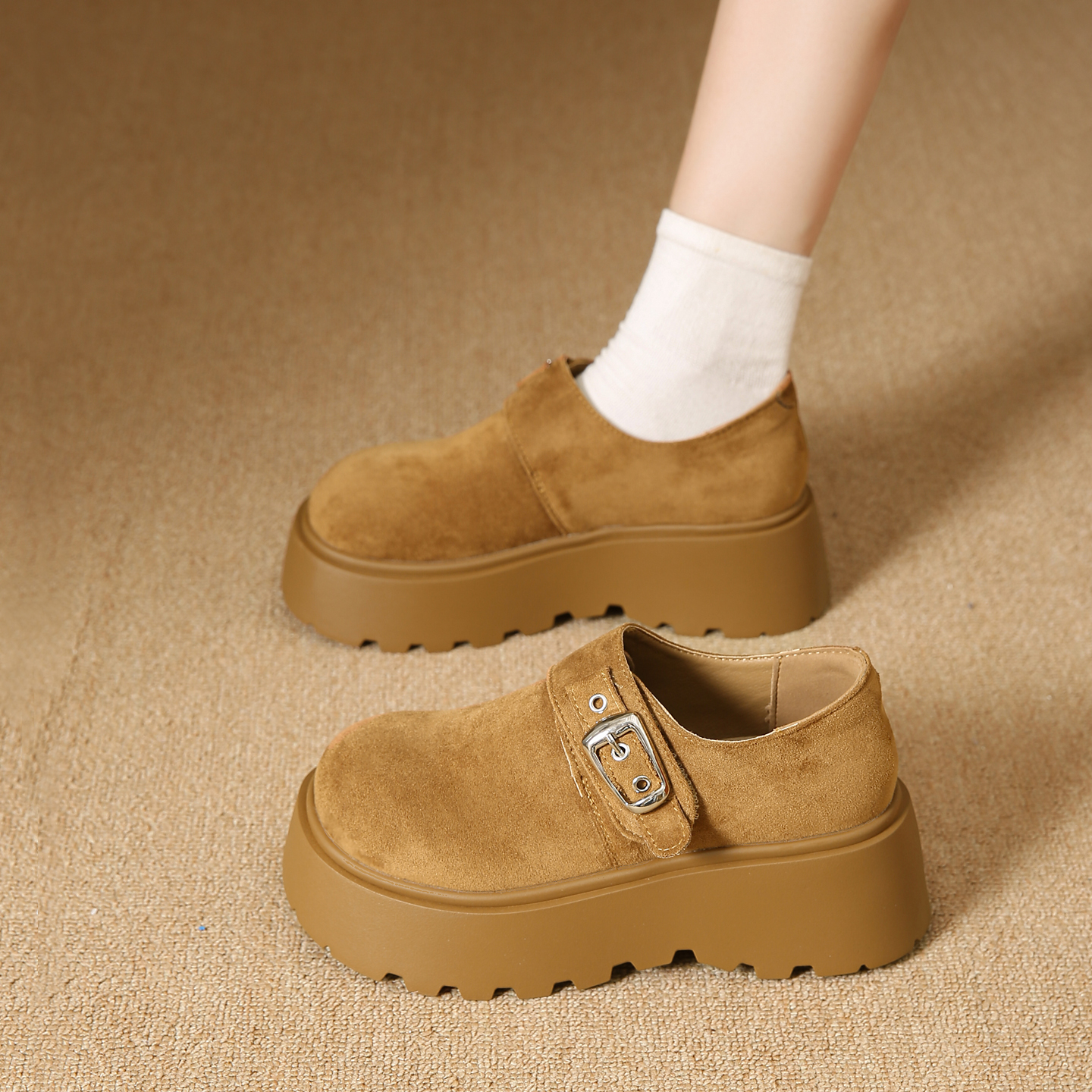 厚底全包勃肯鞋复古单鞋懒人乐福