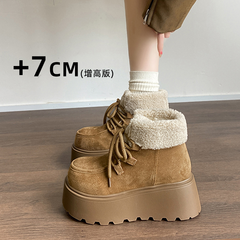 厚底勃肯雪地靴加绒保暖毛毛棉鞋