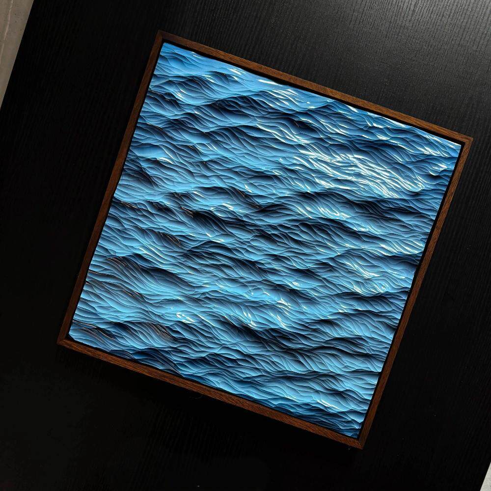 浮雕海立体装饰画简约高端入口餐具柜2025新浪潮挂画