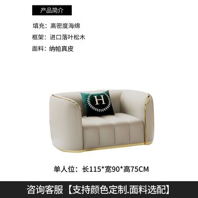 佛山家具沙发意式轻奢真皮沙发小户型客厅家用高端设计师直排