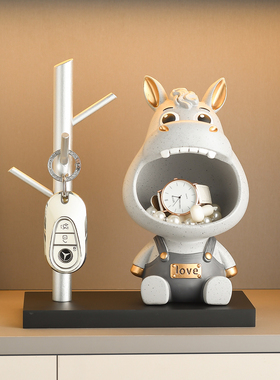 可爱河马钥匙收纳摆件