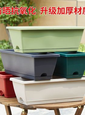 霍仑种菜盆长条盆花盆家庭阳台种植箱种菜神器长方形蔬菜草莓种植