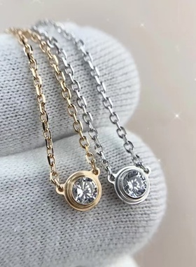 简约飞碟双层泡泡项链mini钻