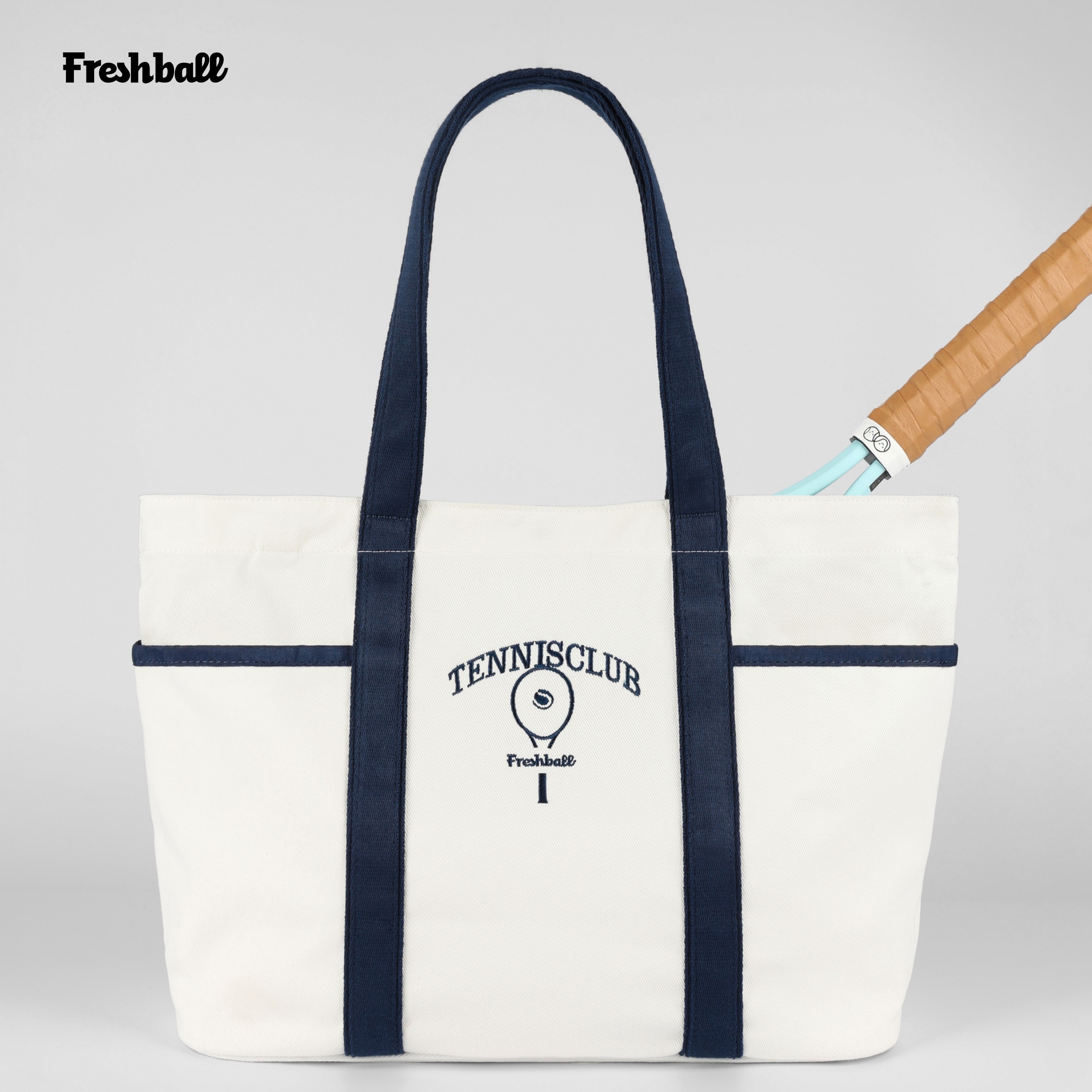 Freshball网球托特包手提斜挎包羽毛球拍帆布休闲通勤收纳包隔层,运动/瑜伽/健身/球迷用品,网球包,淘宝优惠券,粉丝福利购,淘宝优惠卷