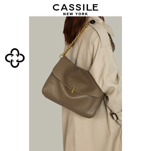 【新年礼物】CASSILE卡思乐托特包女大容量子母袋牛皮腋下斜挎包