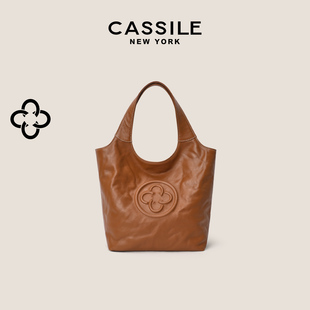 卡思乐MINI马甲托特包女2025新款 复古老钱风植鞣牛皮手提小菜篮包