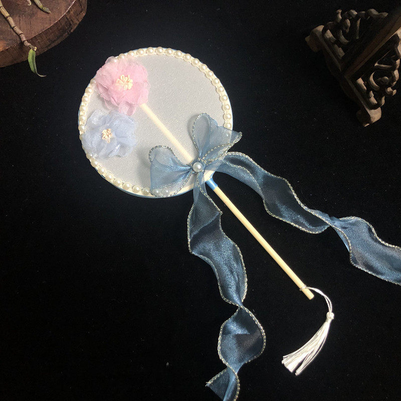 古风扇子中国风古典谎言副舞蹈拍摄复古团扇异形长柄