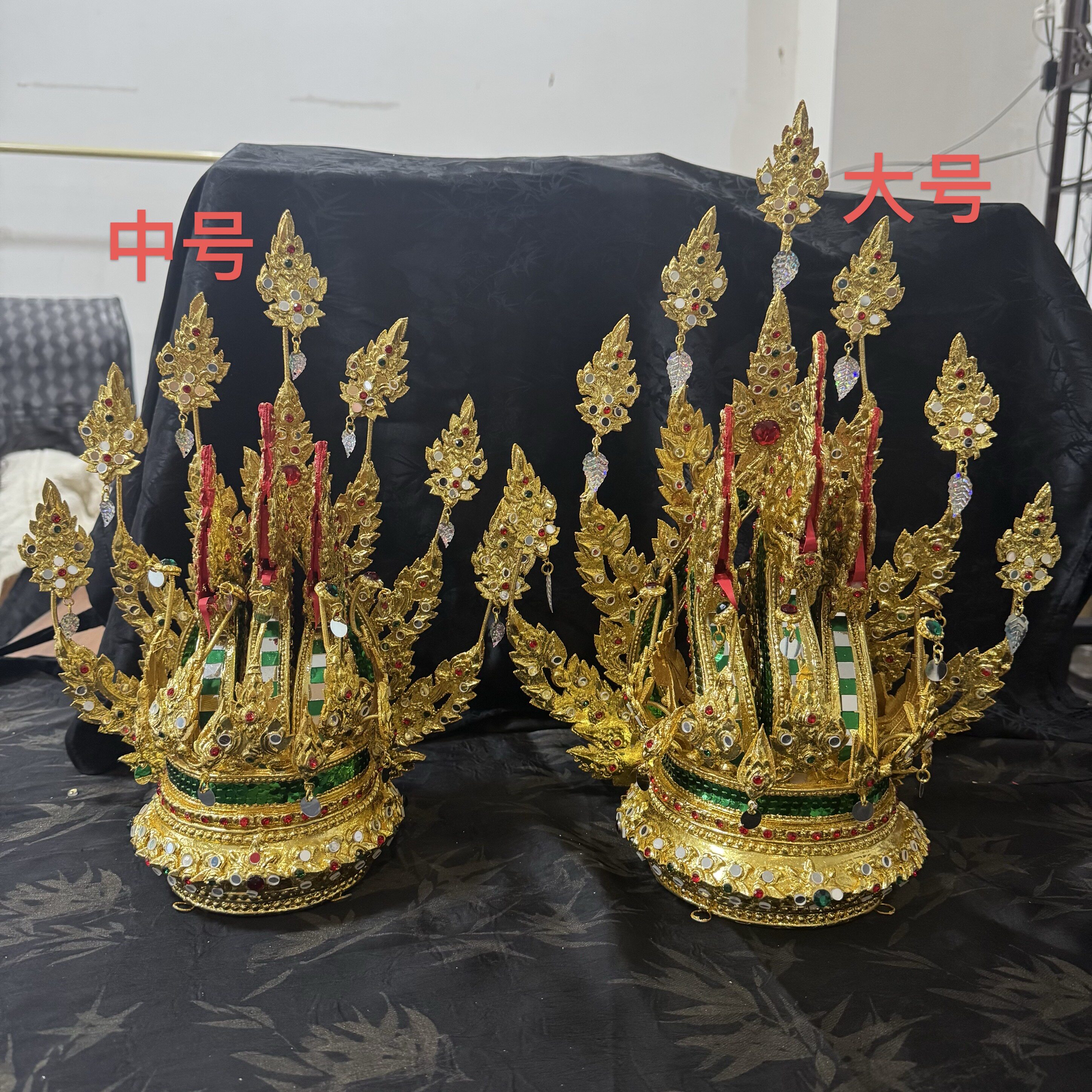新款皇冠西双版纳特色民族饰品傣族舞台演出影楼婚礼拍照金色泰国