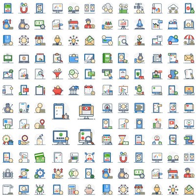 互联网网站APP配图小图标等距插画AI矢量设计素材