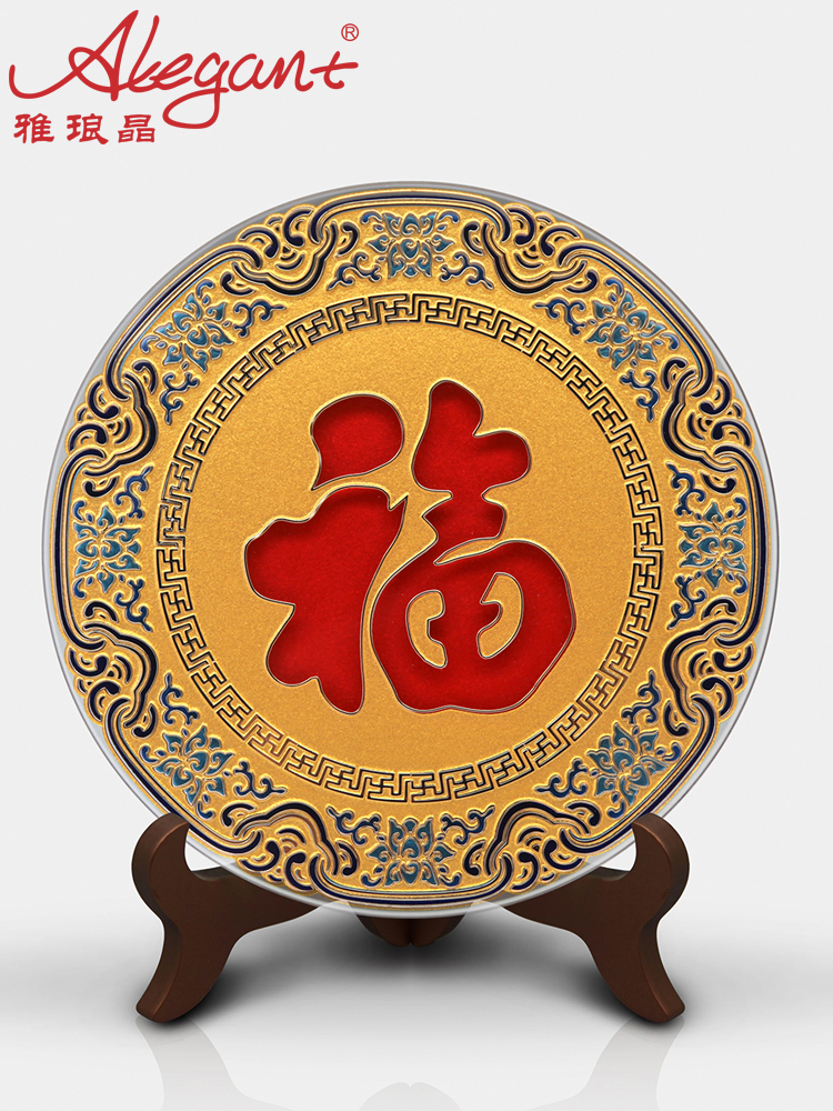 手工绘画五福临门摆件