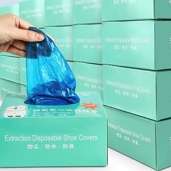 抽取式一次性鞋套盒装家用室内防水防滑防尘耐磨加厚待客脚套无尘