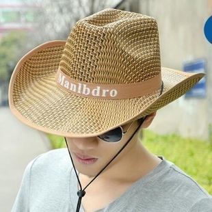 牛仔帽度假夏沙灘大沿帽子女太陽帽子男遮陽草帽 釣魚騎車男士