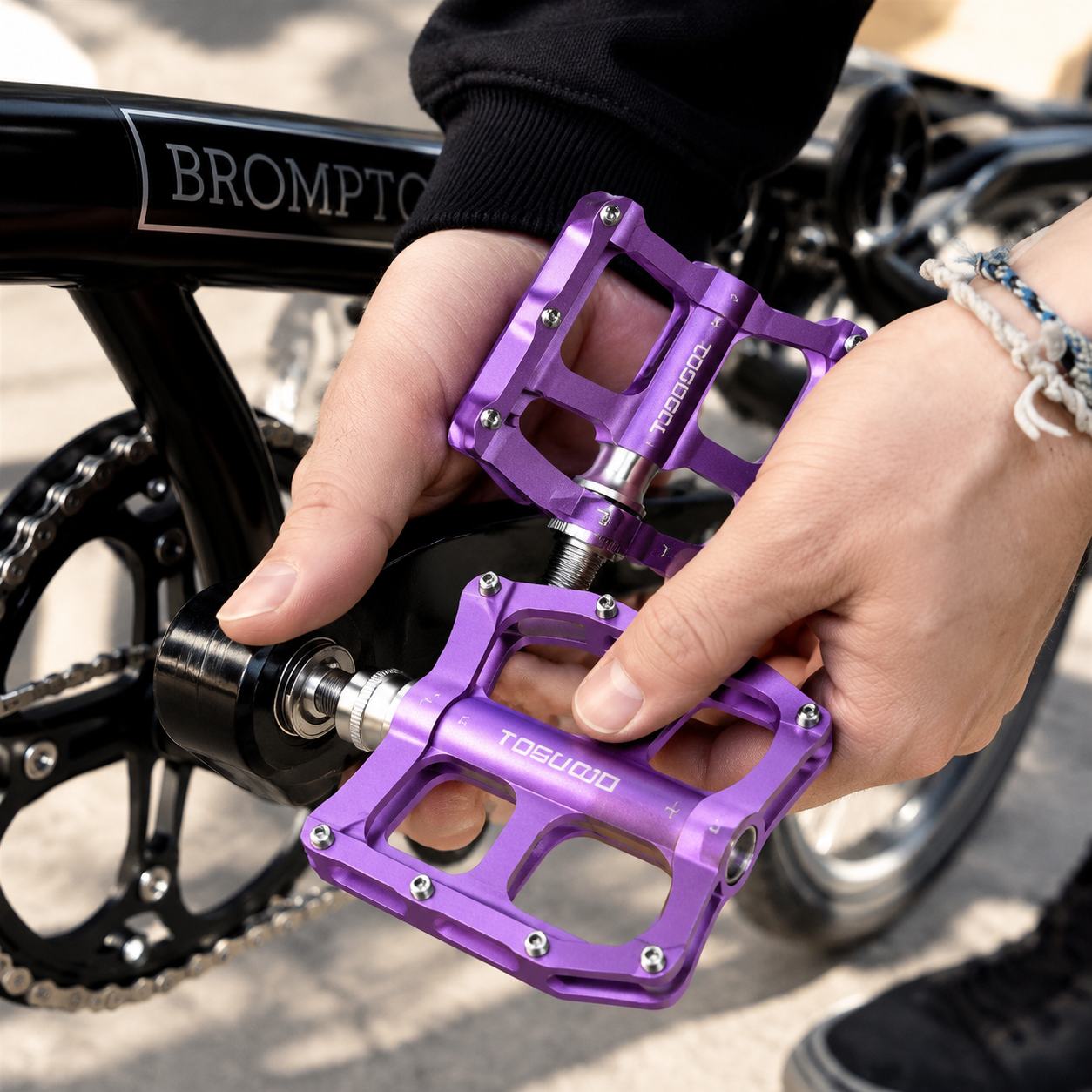 适用BROMPTON小布折叠自行车脚踏三培林铝合金快拆脚蹬子单车配件