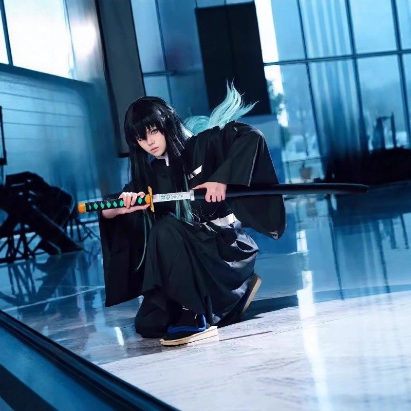 鬼灭之刃时透无一郎cos服鬼杀刺绣衣服假发cosplay男装和风制队服