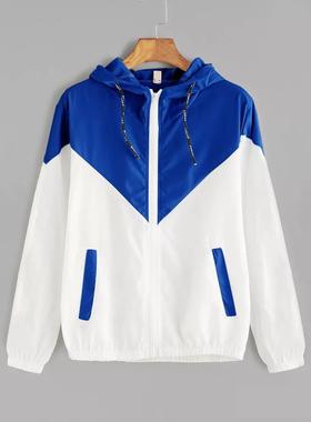 hooded sunproof patchwork hiking sleeved outdoor pocket